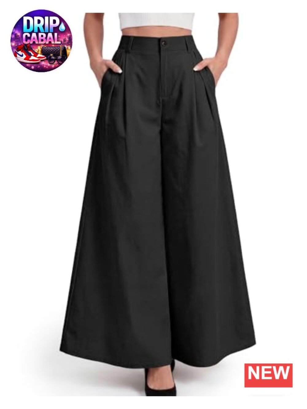 Wide Leg Palazzo Pants High Waisted Work Pants with Pockets